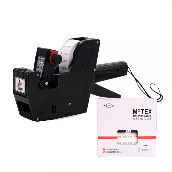 모텍스 가격표시기 8열 MX-5500 + 빨간글씨 라벨지 10p, MX-5500PLUS(8열)블랙+빨간글씨10롤