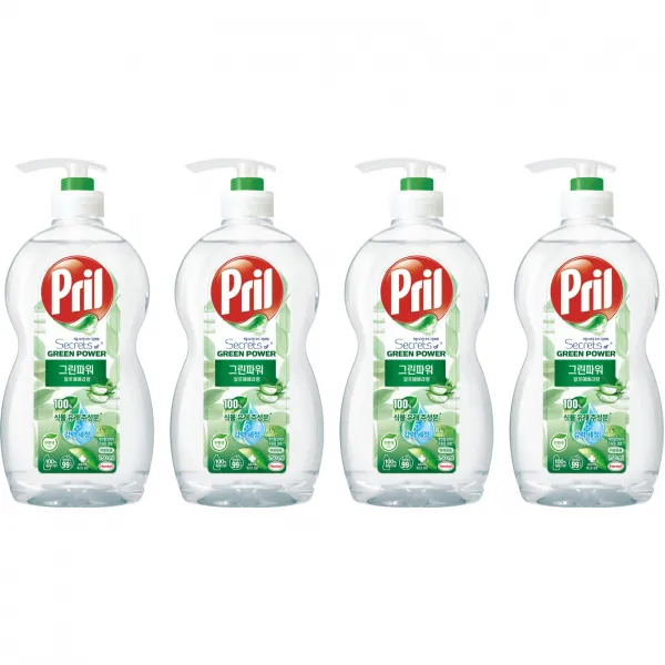 프릴 그린파워 알로에 베라 주방세제 750ml 4개