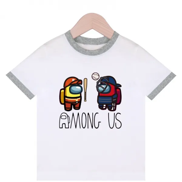 뉴욕꼬맹이 아동용 어몽어스 배색반팔 티셔츠 US042