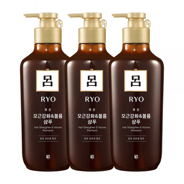 려 흑운 모근강화 볼륨케어 샴푸, 550ml, 3개