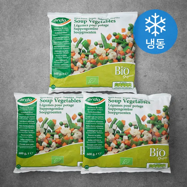 ardo 유기농 수프 채소믹스 (냉동), 600g, 3개