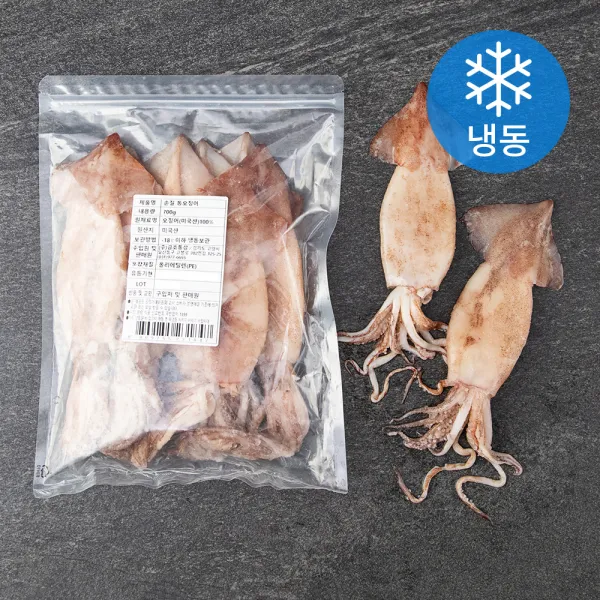 미국산 손질 통오징어 (냉동), 700g, 1개