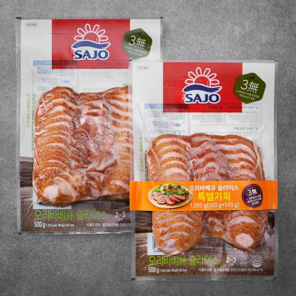 사조 오리바베큐 슬라이스, 500g, 2개