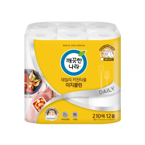 깨끗한나라 데일리 키친타올 이지클린, 210개입, 12개