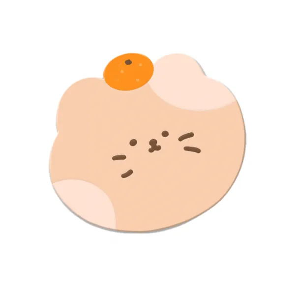 아울러마켓 귤냥이 모양 스마트폰 그립톡, 혼합색상, 1개