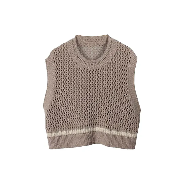 저스트 크롭 그물 박시 니트조끼 Vt513k14