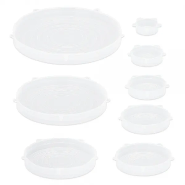 리빙첵 실리콘 음식덮개 8종 + 쓰레기 봉투 20p 세트, 반투명(덮개)