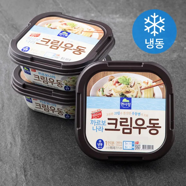 면사랑 까르보나라 크림우동 냉동 360g 3개