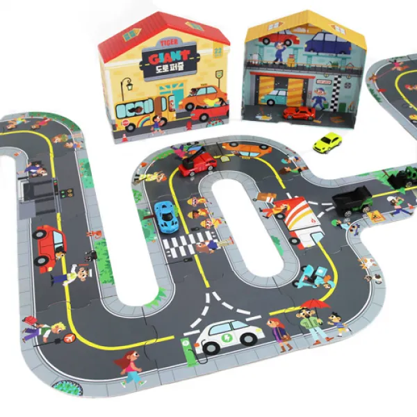 마이리틀타이거 타이거 자이언트 도로 입체퍼즐세트, 22피스, 혼합색상