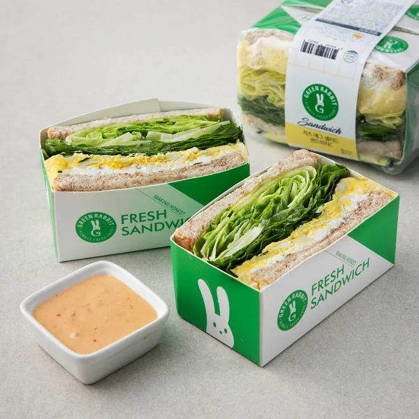 그린래빗 치즈 에그 샐러드 샌드위치c 2개입 320g 1팩