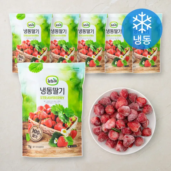뉴뜨레 냉동딸기, 1kg, 6팩