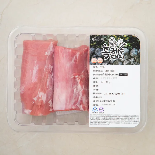 제주 파머스팩 흑돼지 안심 덩어리, 600g, 1개