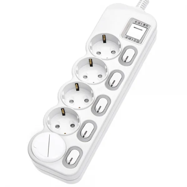 에코파워탭 LED 메인 개별 과부하차단 멀티탭 5구 EPM-L305SS + 안전커버 랜덤발송 세트, 1세트, 1.5m