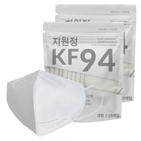 지원정 새부리형 마스크 대형 KF94, 25개입, 2개