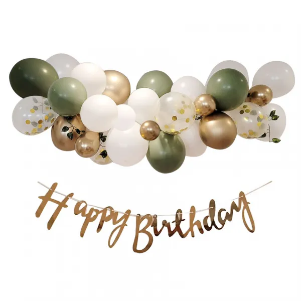 올리브파티 벌룬 클라우드 생일파티 세트, 올리브골드, 1세트
