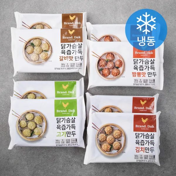 브랜드닭 닭가슴살 만두 4종 x 2팩 세트 (냉동), 1세트