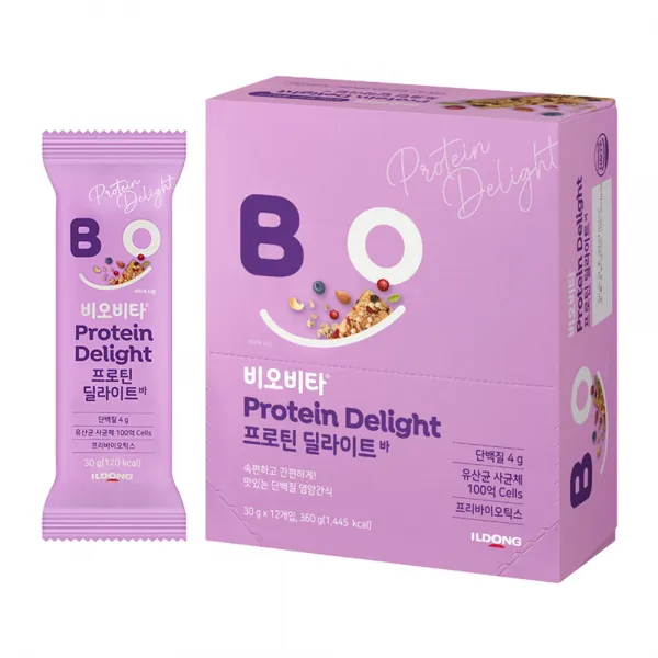 비오비타 프로틴 딜라이트 바 곡물맛 12p, 360g, 1개