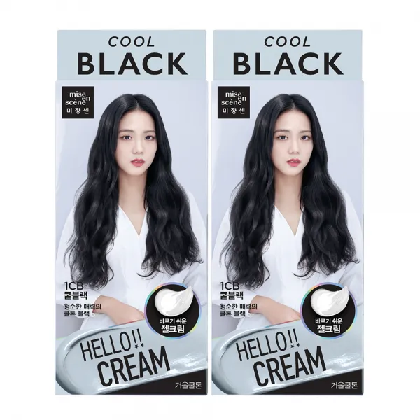 미쟝센 헬로크림 염모제 1CB, 쿨블랙, 2개