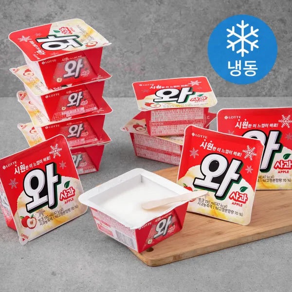 롯데제과 와 사과, 190ml, 16입