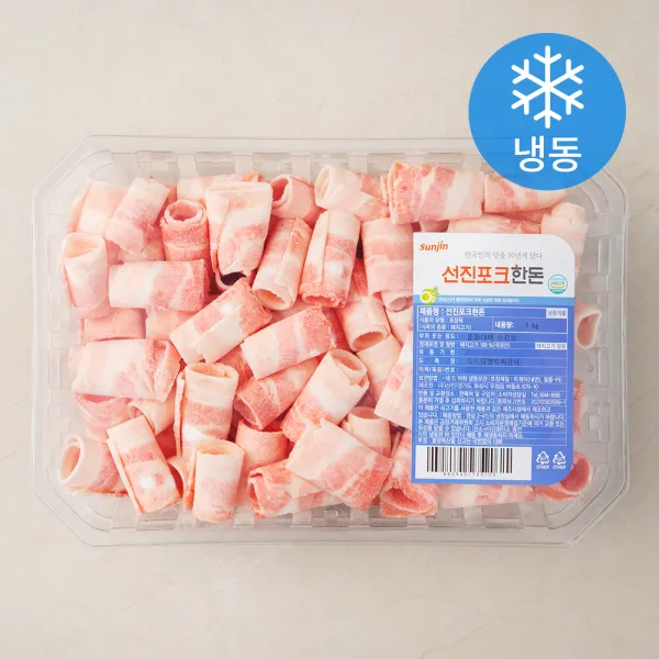 선진 포크한돈 돌돌대패 삼겹살 (냉동), 1kg, 1개