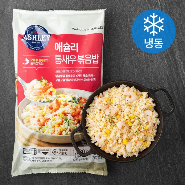 이랜드이츠 애슐리 통새우 볶음밥 (냉동), 280g, 6개