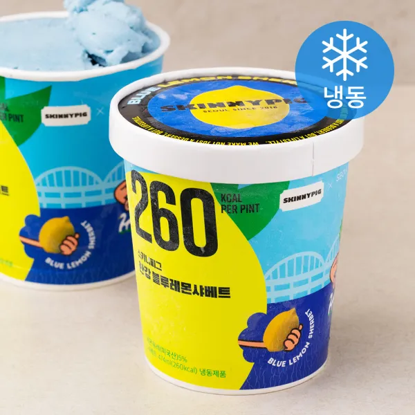 스키니피그 한강 블루레몬샤베트 컵 아이스크림 (냉동), 474ml, 1개