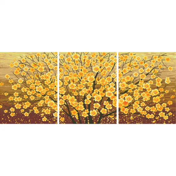 디클레어 캔버스형 보석십자수 DIY 구슬 비즈 3종 세트 40 x 50 cm, 돈들어오는 나무 1, 1세트
