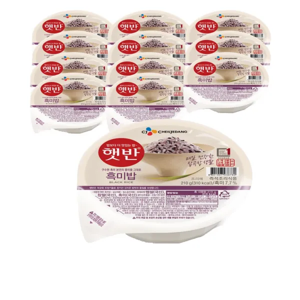 햇반 흑미밥, 210g, 12개