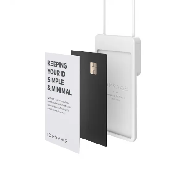 플러스엑스 아이디프레임 2.0 심플 디자인 사원증 케이스, 화이트, 1개