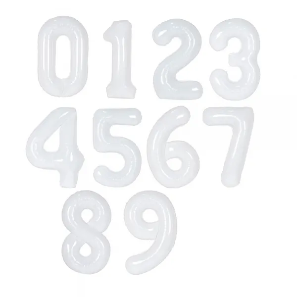 파티쇼 숫자은박풍선 대 화이트 0~9, 화이트, 1세트