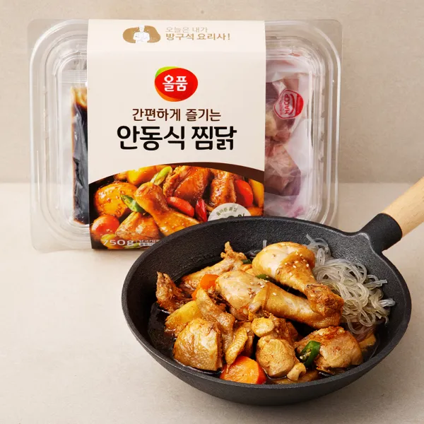 올품 간편하게 즐기는 안동식찜닭 닭고기 750g + 찜닭소스 100g + 자른당면 65g 세트, 1세트