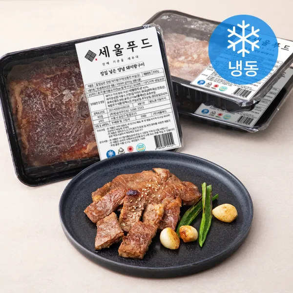 세울푸드 칼집 넣은 양념 돼지왕구이 (냉동), 350g, 3개