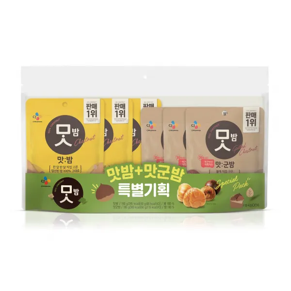 CJ맛밤 맛밤 60g x 3p + 맛군밤 60g x 3p, 1세트