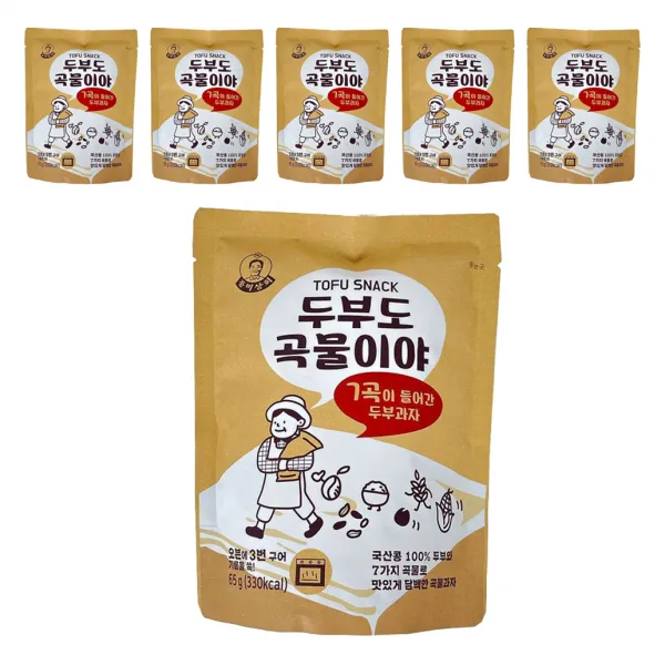 풍미상회 두부도 곡물이야 두부과자, 65g, 6개