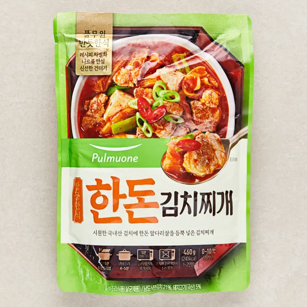 [로켓프레시] 풀무원 반듯한식 한돈 김치찌개, 460g, 1개