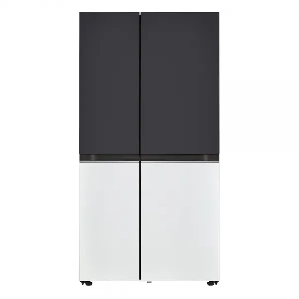 LG전자 오브제컬렉션 양문형 디오스 냉장고 메탈 S834BW12 832L 방문설치, 블랙 + 화이트