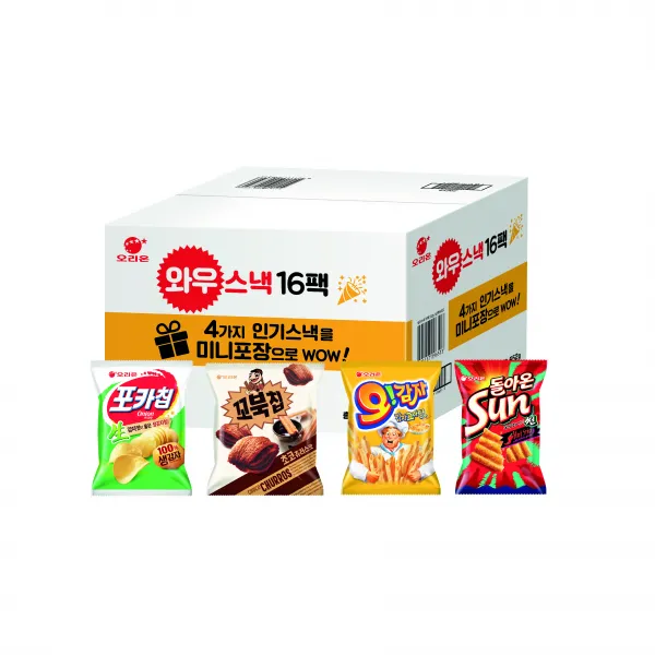와우스낵 과자 선물세트, 포카칩 30g x 4p + 꼬북칩 30g x 4p + 오감자 30g x 4p + 돌아온 썬칩 48g x 4p, 1세트