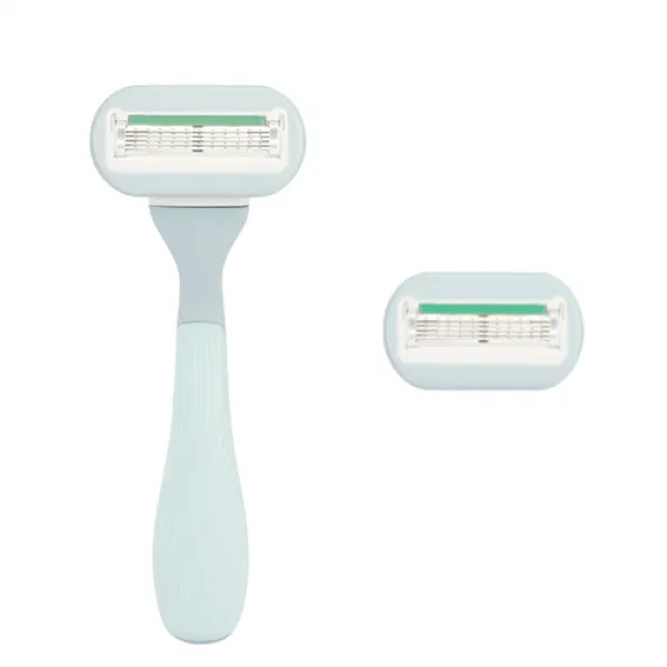 메디치트 5중날 여성용 수동 면도기 블루 + 교체헤드, 1세트