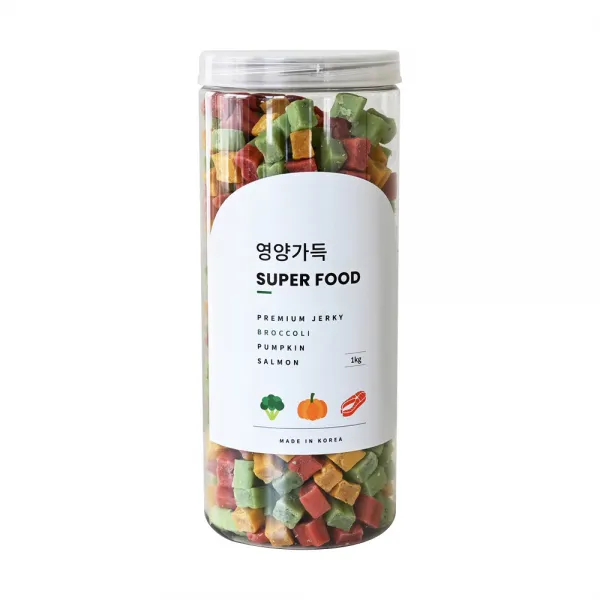 제로랩스 반려견 영양가득 져키 1kg, 브로콜리 + 단호박 + 연어 혼합맛, 1개