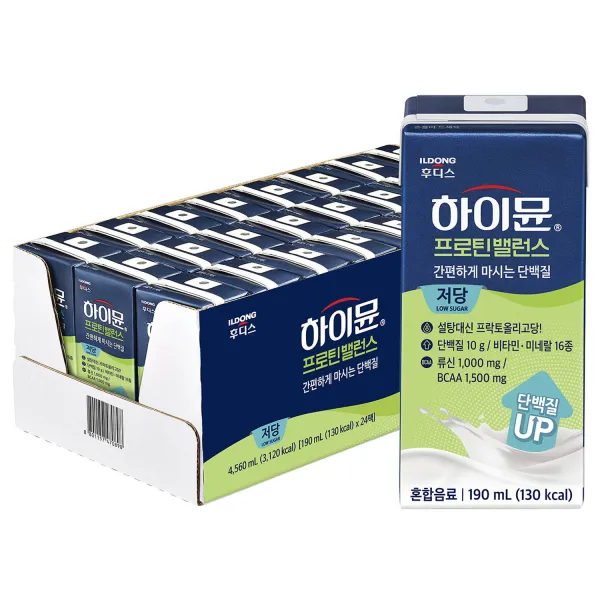 하이뮨 프로틴 밸런스 저당 음료, 24개, 190ml