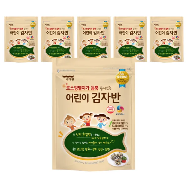 바다원 어린이 김자반 40g, 6개, 오리지널
