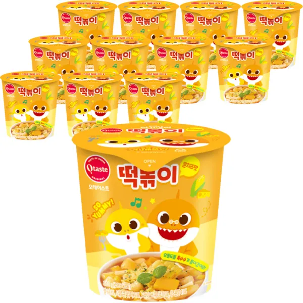 오테이스트 핑크퐁 아기상어 떡볶이 콘치즈맛, 111g, 12개