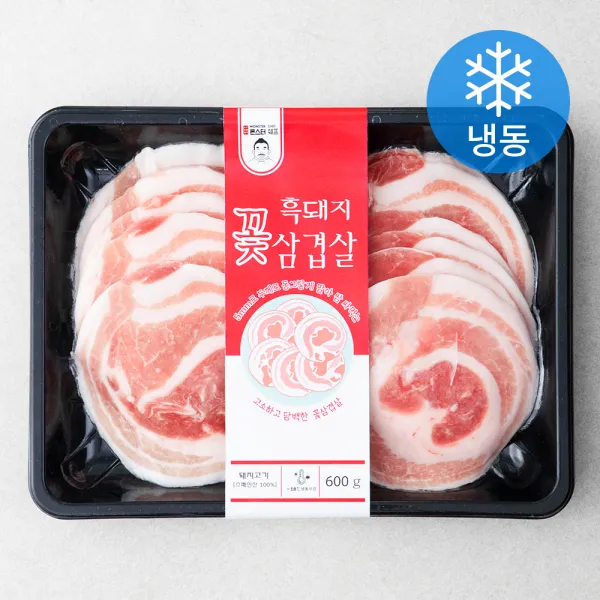 [로켓프레시] 몬스터쉐프의 흑돼지 꽃삼겹살 (냉동), 600g, 1개