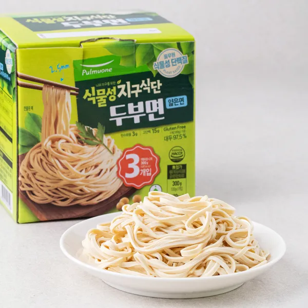 풀무원 식물성 지구 식단 두부면 얇은면 3개입, 100g, 3개