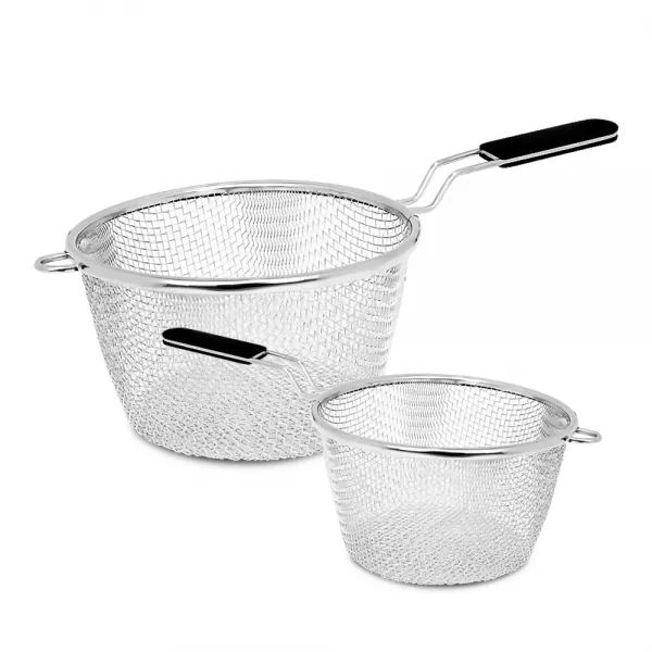 벨라쿠진 실리콘 핸들 튀김 받침망 2종 세트, 단일색상, 1세트