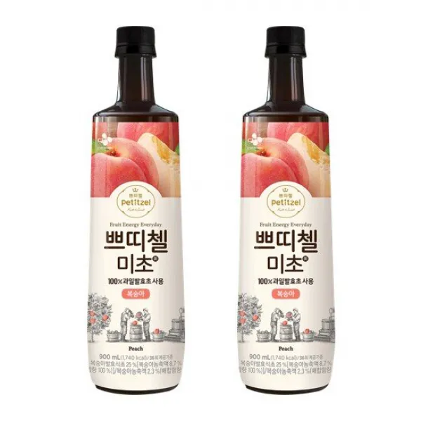 쁘띠첼 미초 복숭아 식초 900ml 2개