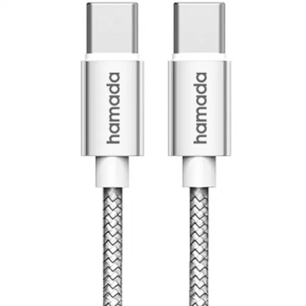 하마다 100W 메탈 C to C PD 고속충전케이블, 1.5m, 실버