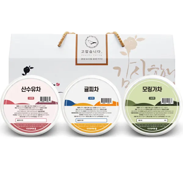 단심 건강차 3종 선물세트, 산수유차 10p + 귤피차 10p + 모링가차 10p, 1세트