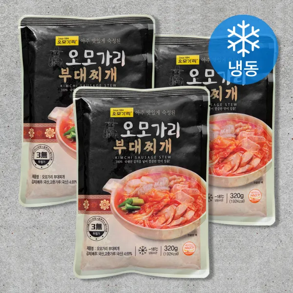 [로켓프레시] 오모가리 부대찌개 (냉동), 3팩, 320g