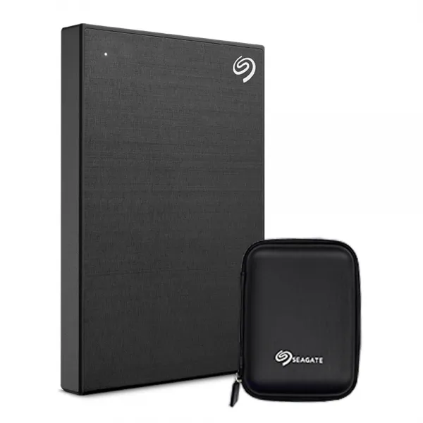 씨게이트 외장하드 Backup plus Slim + Rescue + 파우치, 2TB, Black